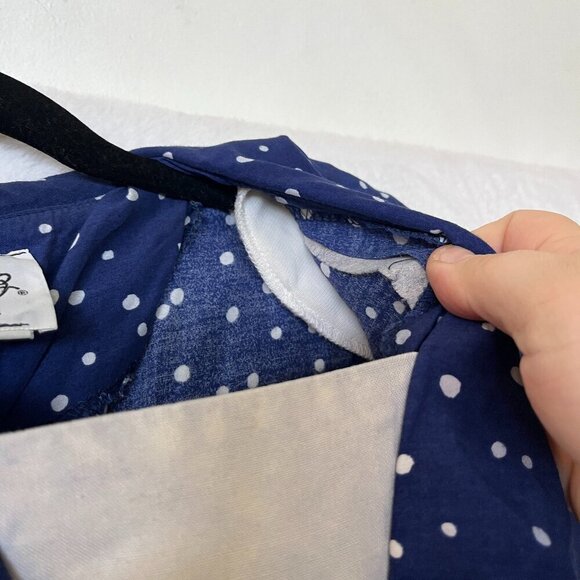 Lanz Originals Navy White Polka Dot Short A-Line Dress Size S Sailor Retro - Picture 7 of 9